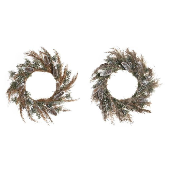 Corona Navidad Alpina DKD Home Decor Marron Verde 10 x 60 x 60 cm (2 Unidades) Corona Navidad Alpina DKD Home Decor Marron Verde 10 x 60 x 60 cm (2 Unidades)