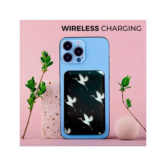 Wondee Batería Externa Inalámbrica 5000 mAh, Carga Rápida, Diseño Aves en Vuelo 4