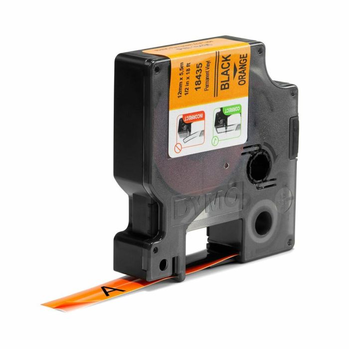 DYMO RHINO Cinta ID1-12 Negro/naranja vinilo 1 DYMO RHINO Cinta ID1-12 Negro/naranja vinilo 1
