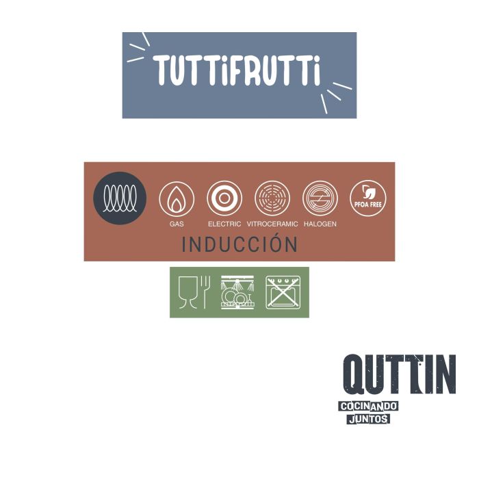 Sartén 22 cm aluminio forjado Indu Tuttifrutti Quttin Inde (6 Unidades) 2 Sartén 22 cm aluminio forjado Indu Tuttifrutti Quttin Inde (6 Unidades) 2