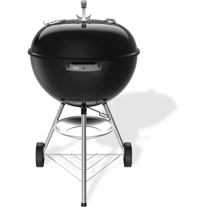 Weber 1502202 Barbacoa de carbón Original Kettle de 57 cm, Termómetro integrado, Acero esmaltado, Ventilación, Incluye 9 cubiertos, Negro