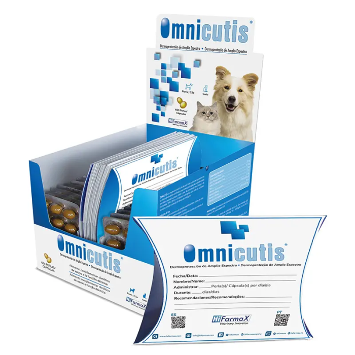 Omnicutis 600 Cápsulas para Perros y Gatos - Ácidos Grasos, Zinc, Vitaminas A, E, C - Dermatitis y Alergias Omnicutis 600 Cápsulas para Perros y Gatos - Ácidos Grasos, Zinc, Vitaminas A, E, C - Dermatitis y Alergias
