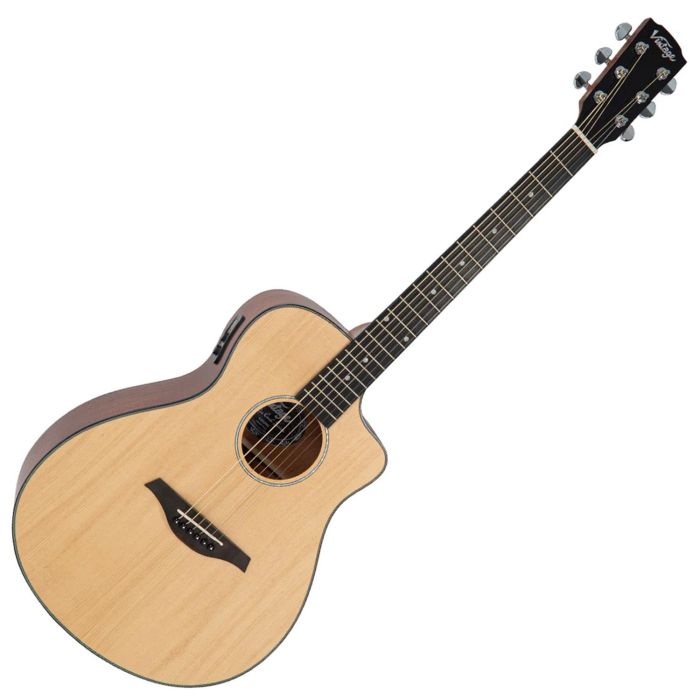 Vintage Pacific Coast A/E Guitar Natural Spruce