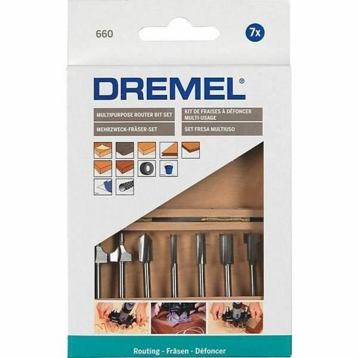 Dremel Kit de 7 Fresas para Madera y Otros Materiales, Incluye Accesorios para Bordes, Esquinas y Ranurado Recto 4