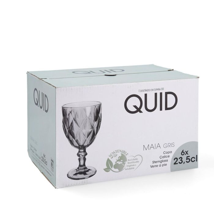 Quid Copa de Vidrio Maia 23.5 cL (6 Unidades) Azul con Relieve 4 Quid Copa de Vidrio Maia 23.5 cL (6 Unidades) Azul con Relieve 4
