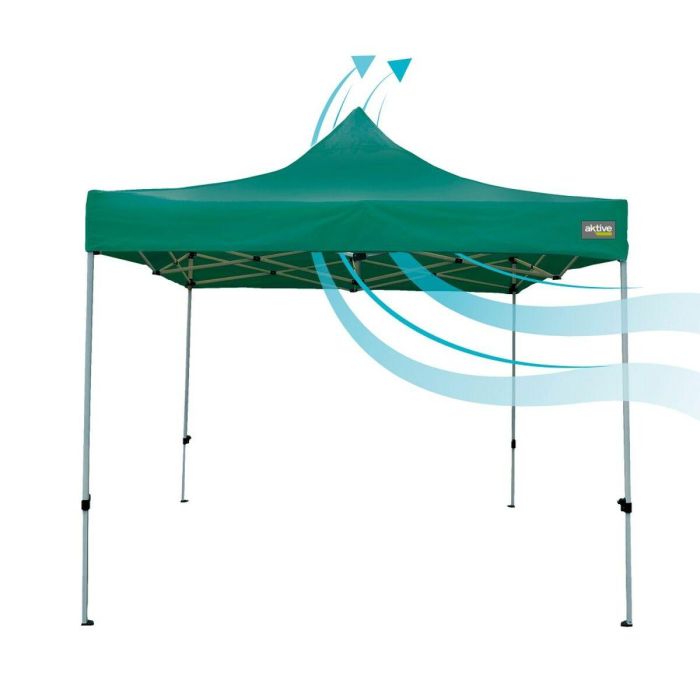 Cenador Aktive Plegable Altura ajustable Acero Poliéster 420D Oxford Verde 300 x 320 x 300 cm 1 Cenador Aktive Plegable Altura ajustable Acero Poliéster 420D Oxford Verde 300 x 320 x 300 cm 1