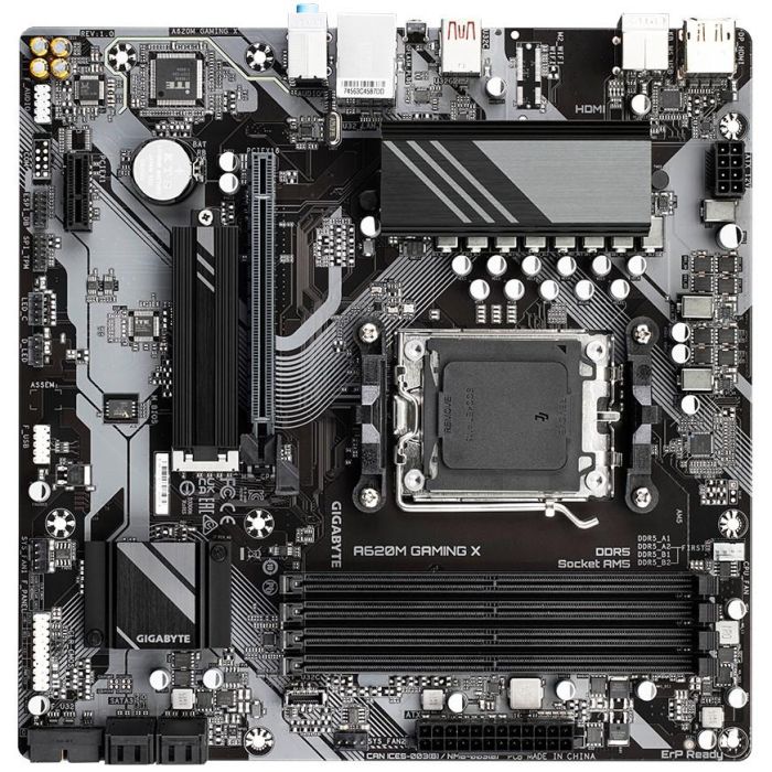 Gigabyte AM5 A620M GAMING X Placa base micro ATX AMD Socket AM5 DDR5 hasta 8000MHz para Ryzen 7000/8000 Series 4 Gigabyte AM5 A620M GAMING X Placa base micro ATX AMD Socket AM5 DDR5 hasta 8000MHz para Ryzen 7000/8000 Series 4