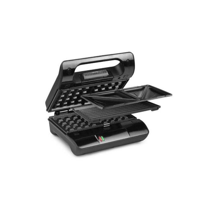 Princess 117002 - Grill Eléctrico Multiuso 3 en 1, Panini, Sándwich y Gofrera, Placas Intercambiables Antiadherentes, 700W, 23x13cm 2