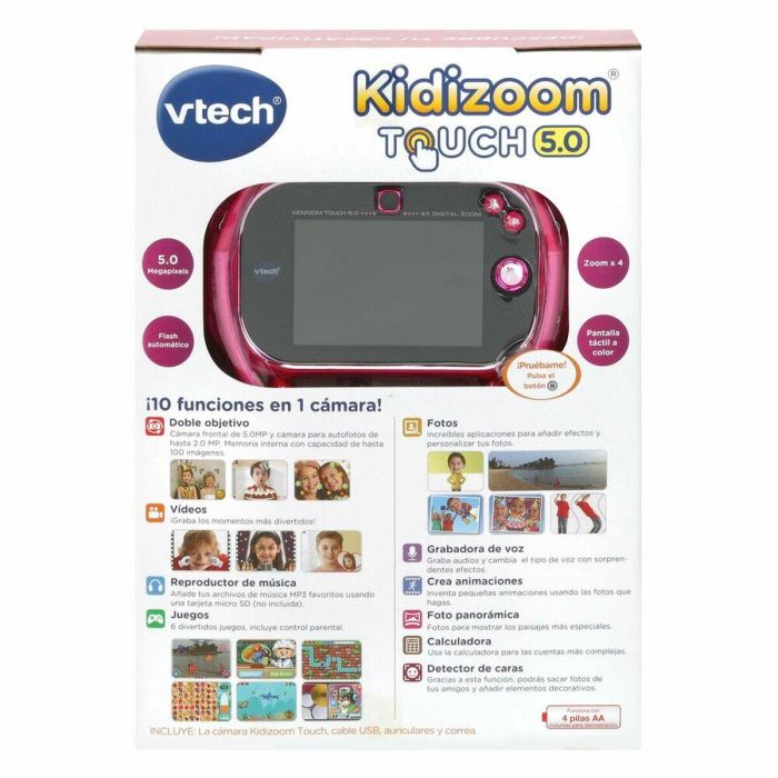 Cámara de fotos digital kidizoom touch rosa 5 megapíxeles con pantalla táctil de 3,5" y 10 funciones. 8,6x15x3,1 cm 13 Cámara de fotos digital kidizoom touch rosa 5 megapíxeles con pantalla táctil de 3,5" y 10 funciones. 8,6x15x3,1 cm 13