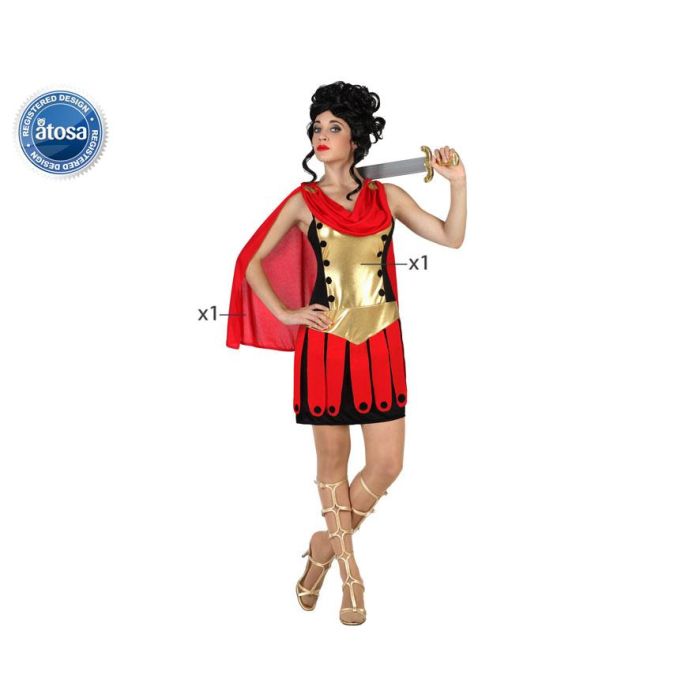 Disfraz Gladiadora Mujer Adulto Temática Romanos - Vestido y Capa Disfraz Gladiadora Mujer Adulto Temática Romanos - Vestido y Capa