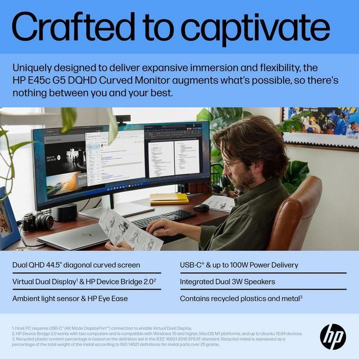 HP E45c G5 DQHD Curved Monitor 8 HP E45c G5 DQHD Curved Monitor 8