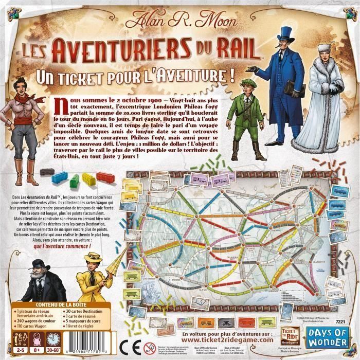 Asmodee Les Aventuriers du Rail USA - Juego de Mesa en Francés 1 Asmodee Les Aventuriers du Rail USA - Juego de Mesa en Francés 1