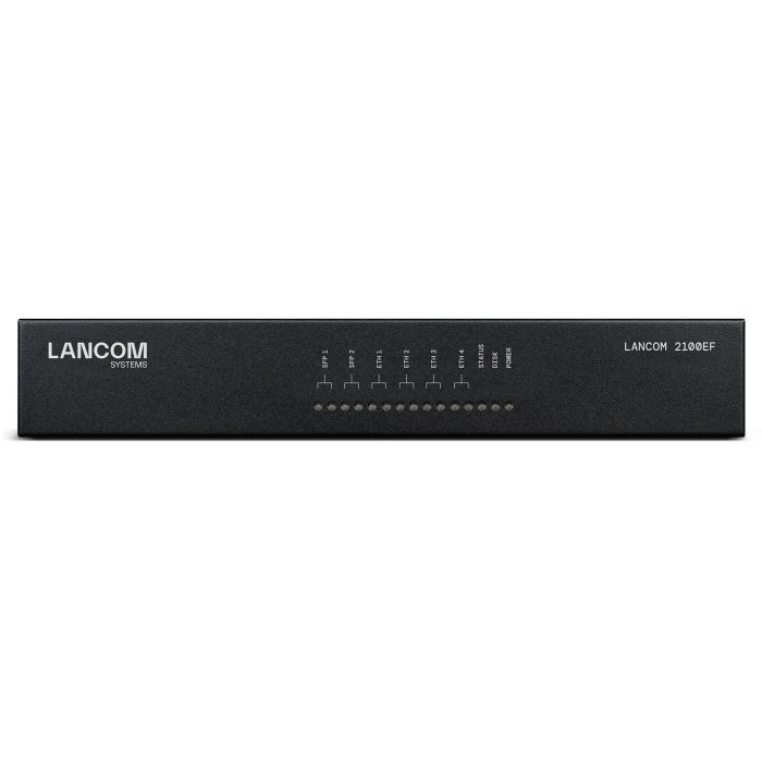 LANCOM 2100EF Router Gigabit Switch 3 Puertos RJ-45, 2x SFP+, 2x USB 3.2, VoIP RTP/SIPS/SRTP, Firewall, VLAN 1U Negro