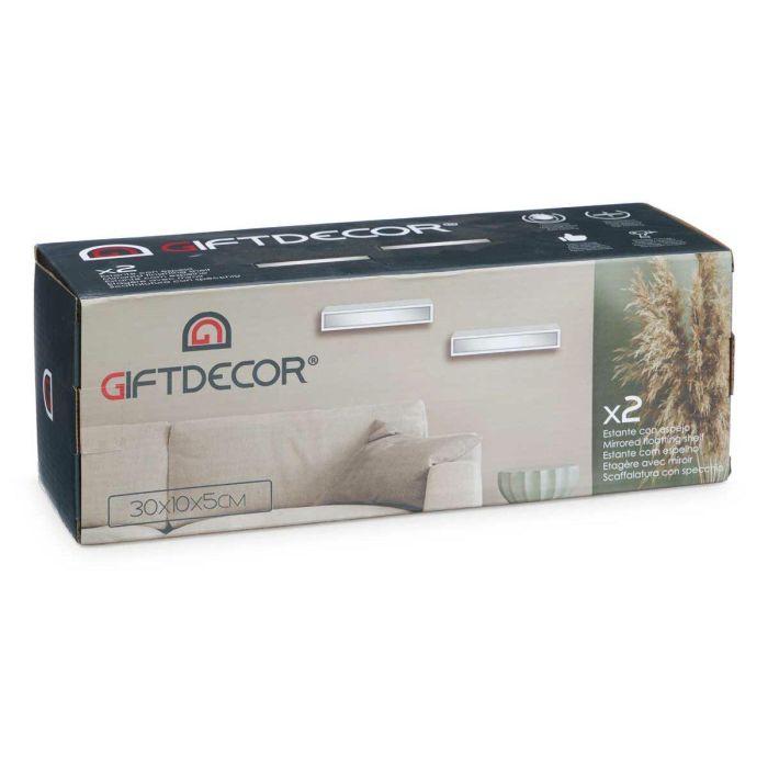 Estantes Madera MDF 2 Piezas Espejo Set (4 Unidades) 3