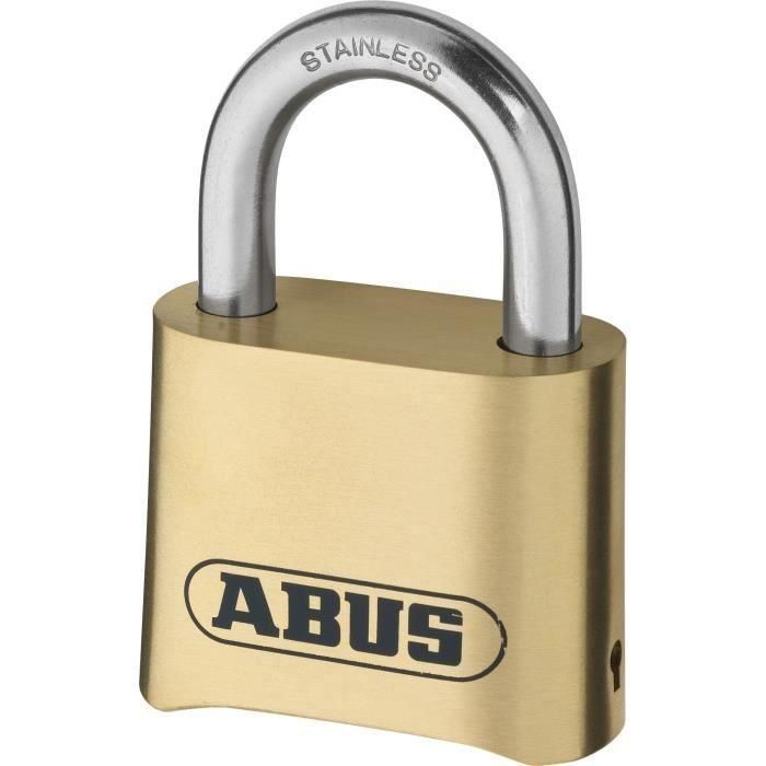 Candado combinado - ABUS - 180IB/50 B/DFNLI - Cuerpo de latón forjado - Arco de acero inoxidable - Código numérico de cuatro dígitos 1 Candado combinado - ABUS - 180IB/50 B/DFNLI - Cuerpo de latón forjado - Arco de acero inoxidable - Código numérico de cuatro dígitos 1