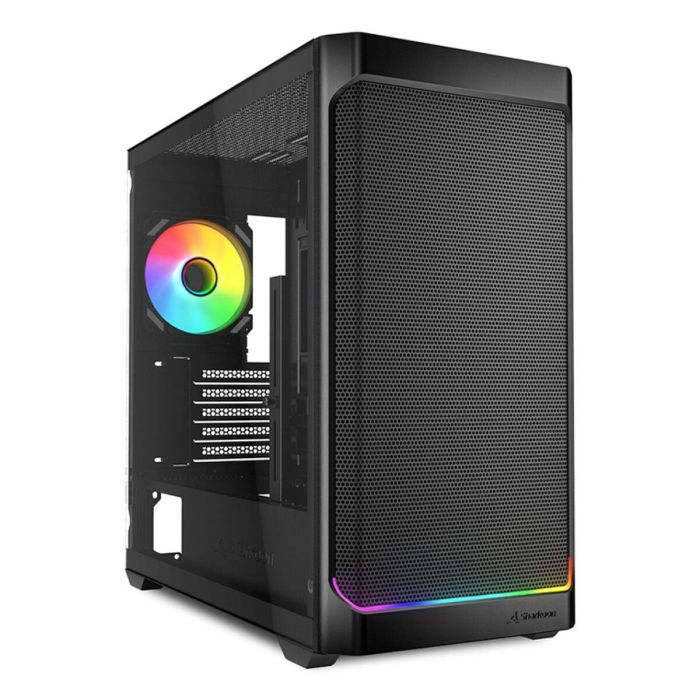 Sharkoon MK4W RGB Strip Micro Torre Negra | Panel Cristal Templado, Iluminación RGB, Gran Flujo de Aire, USB-C, Compatible BTF Sharkoon MK4W RGB Strip Micro Torre Negra | Panel Cristal Templado, Iluminación RGB, Gran Flujo de Aire, USB-C, Compatible BTF