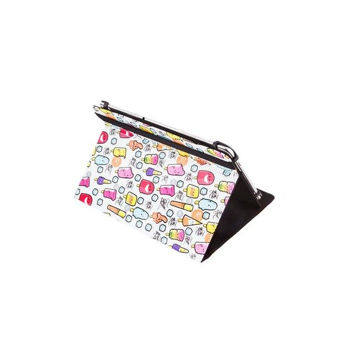 Funda Tablet Silver Ht Estampada Universal 9 -10,4 Cool Ice Pop Metal Rojo Puntos Azules