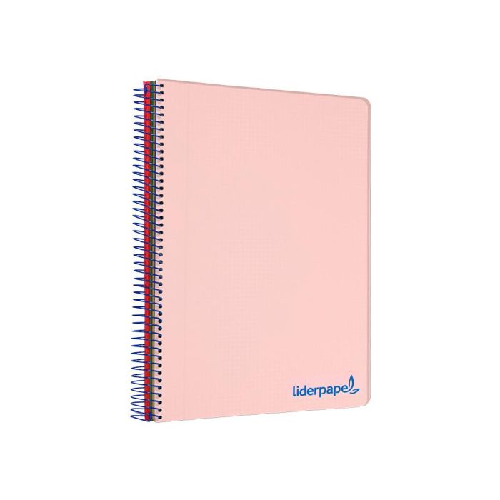 Cuaderno Espiral Liderpapel A5 Micro Wonder Tapa Plastico 120H 90 gr Cuadro 5 mm 5 Bandas 6 Taladros Color Rosa 6