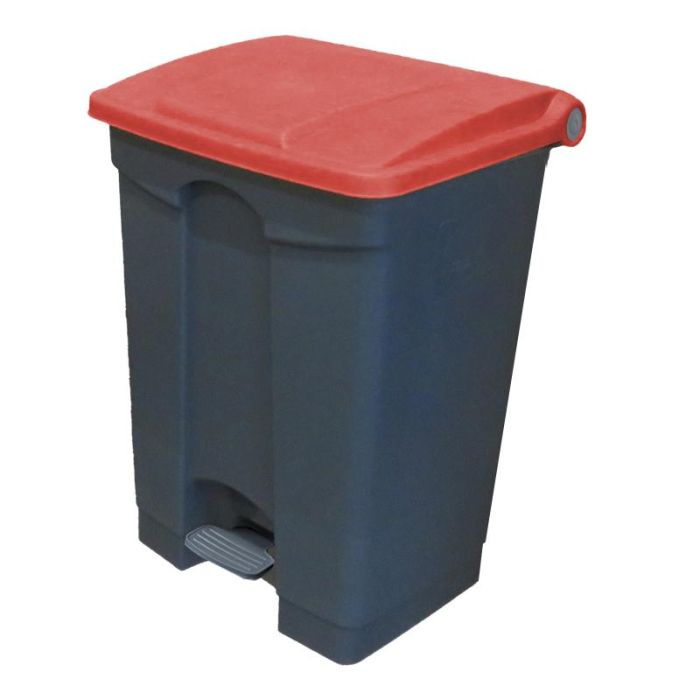 CAMBRO - WBFC68L-158 - CUBO DE BASURA 68L CON PEDAL Y TAPA - 63,5 x 47,6 x 38,1 cm - BASE GRIS Y TAPA ROJA