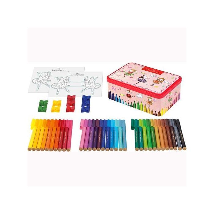 Faber Castell Rotuladores Connector Bailarina 33 Colores + Accesorios Caja Regalo Metálica 45 Piezas