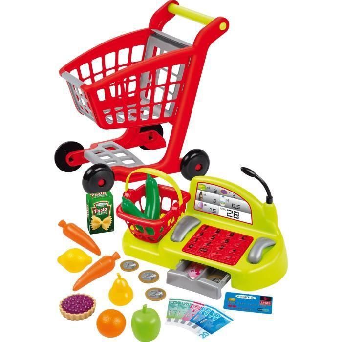 Cart de supermercado Ecoiffier con caja registradora 1 Cart de supermercado Ecoiffier con caja registradora 1