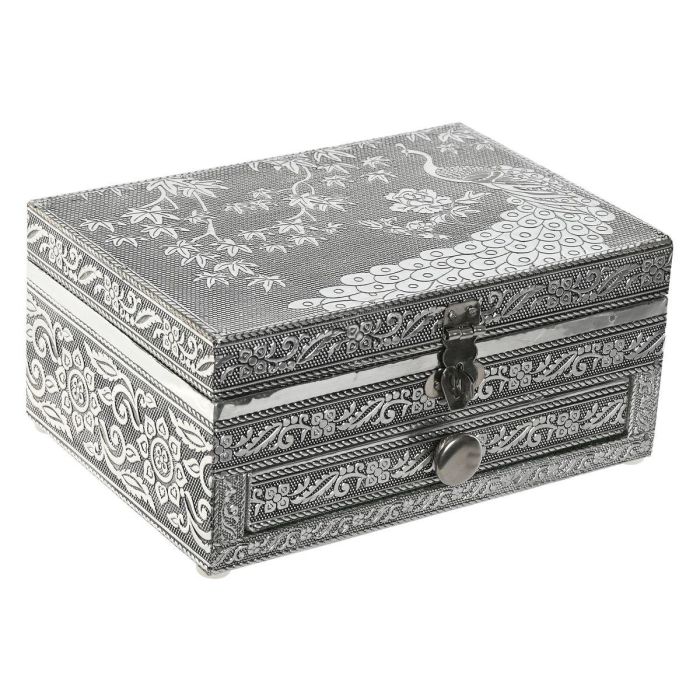 Joyero Indio DKD Home Decor Plateado Verde 12.5 x 8.5 x 17.5 cm Joyero Indio DKD Home Decor Plateado Verde 12.5 x 8.5 x 17.5 cm