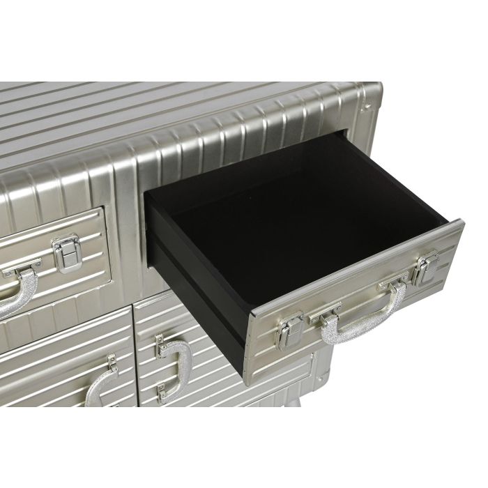 DKD Home Decor Aparador Vintage Plateado Metal MDF 2 Puertas 2 Cajones 80 x 39 x 82 cm 4