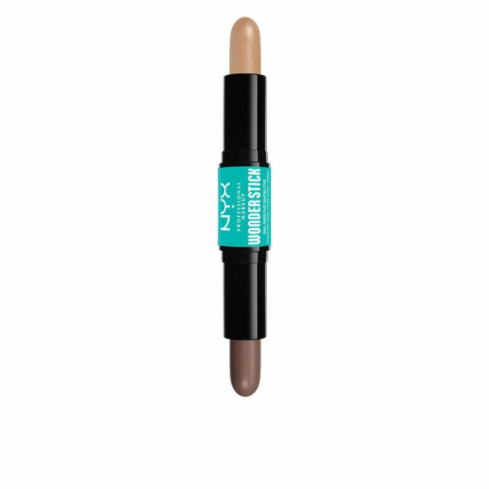 Nyx Professional Make Up WONDER STICK Dual Face Lift | Iluminador y Contorno en Barra Cremoso | Tono #01-Fair con Ácido Hialurónico
