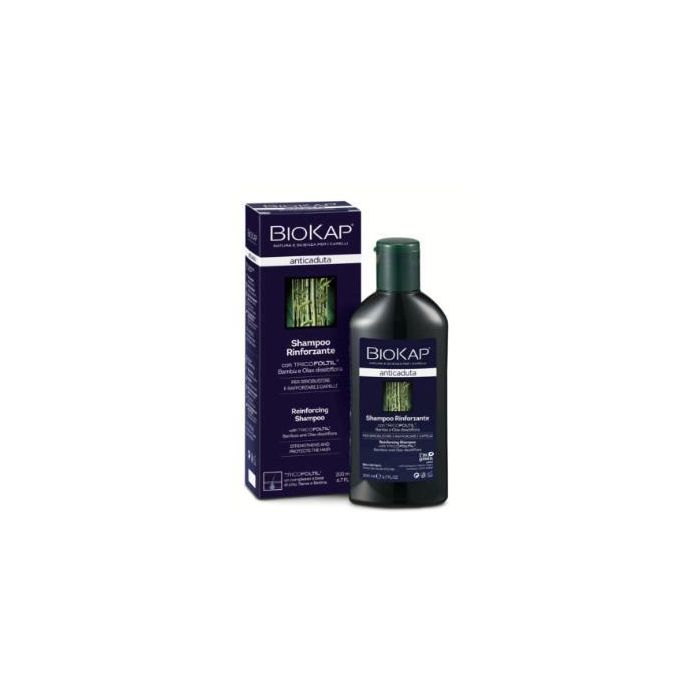 Biokap Champú Reforzante Anticaída 200 ml, tratamiento cosmético para hombres y mujeres, uso diario