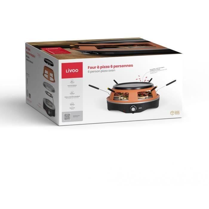 Horno de pizza - LIVOO - DOC304 - 1200W - 6 personas - Ø10 cm - Antiadherente 4 Horno de pizza - LIVOO - DOC304 - 1200W - 6 personas - Ø10 cm - Antiadherente 4
