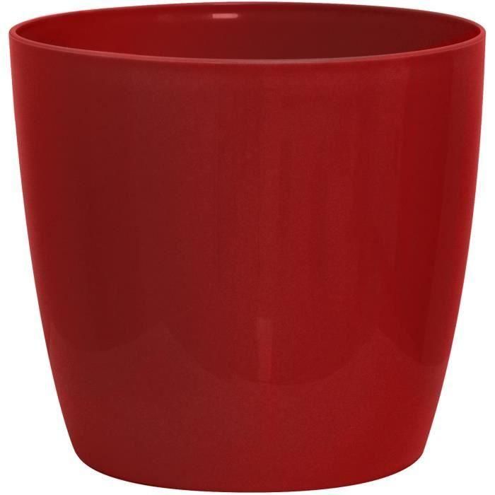 Maceta brillante - GARDEN ID - Rojo Brillante con ruedas - 35 x 32 cm - Aspecto cerámico - Impermeable - Fácil de mover Maceta brillante - GARDEN ID - Rojo Brillante con ruedas - 35 x 32 cm - Aspecto cerámico - Impermeable - Fácil de mover