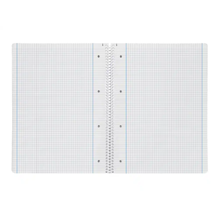 Liderpapel Cuaderno Espiral A4 Micro Serie Azul Tapa Blanda 80 Hojas 75gr Cuadro 5mm Con Margen 4 Taladros Azul 5