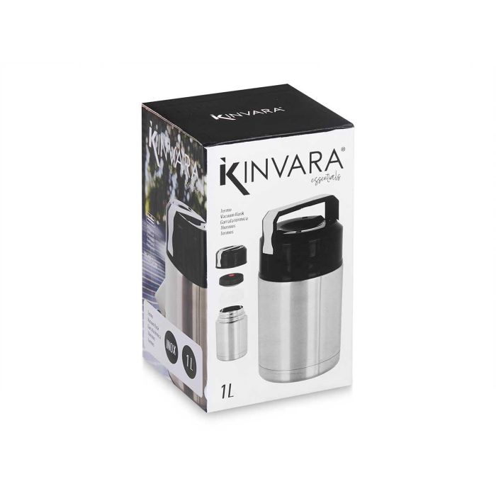 Termo Comida Kinvara 1L Acero 11.5x19.5x11.5 cm, Negro (8 Unidades) 2 Termo Comida Kinvara 1L Acero 11.5x19.5x11.5 cm, Negro (8 Unidades) 2