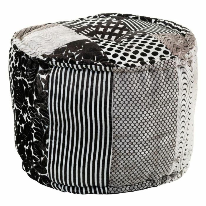 Puff Alexandra House Living Blanco Negro 50 x 40 x 50 cm