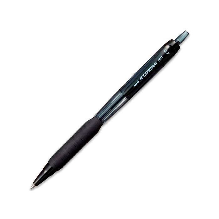 Uni-Ball SXN-101-07 Rollerball Jetstream Retráctil 0.7 mm Negro Punta de Acero Inoxidable Tinta Secado Rápido (12 Unidades) (12 Unidades)