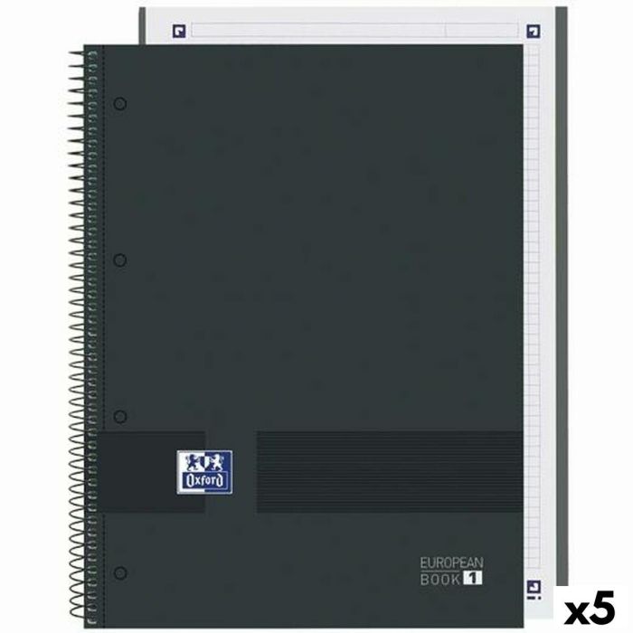 Cuaderno Oxford European Book Write&Erase Negro A4 80 Hojas (5 Unidades) 2