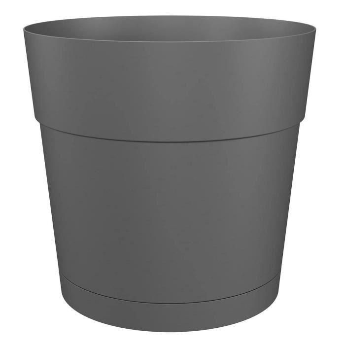 Pot de flores y capri redondo redondo - plástico - tanque de agua - diámetro de 30 cm - antracita - Artevasi 1 Pot de flores y capri redondo redondo - plástico - tanque de agua - diámetro de 30 cm - antracita - Artevasi 1