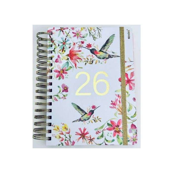 Agenda Anual (2026) Mooving Floral Wire-O Tapa Extra Con Goma 165X220 D/P
