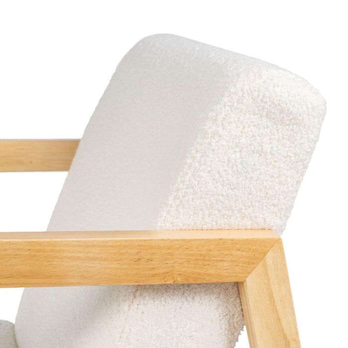 Mecedora Blanco Natural Madera de caucho Tejido 60 x 83 x 72 cm 4 Mecedora Blanco Natural Madera de caucho Tejido 60 x 83 x 72 cm 4