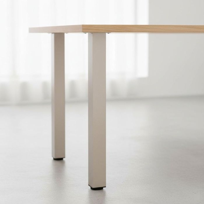 Herrajes Alk Rigo 60X60-710 - Juego de 4 Patas Regulables para Mesa Fija, Níquel Satinado 1