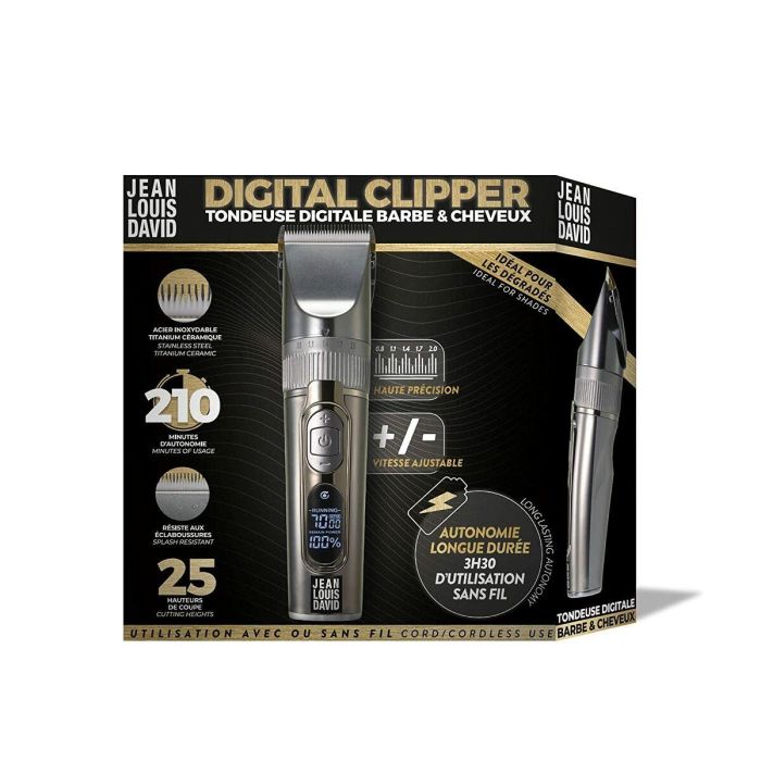 Jean Louis David JEA3701056399618 Cortacésped 2 en 1 para cabello digital y barba 2
