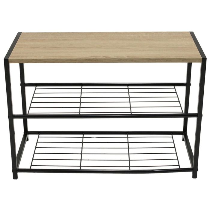 Home Deco Factory Banco Zapatero Negro 62x30x43 cm 2