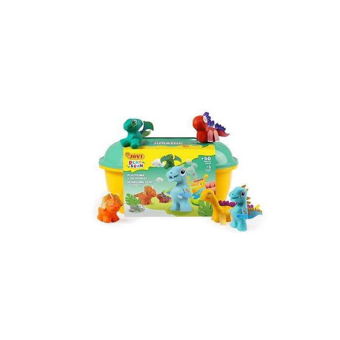Jovi Plastilina Play&Fun Cofre Jurassic con Accesorios y Recortables