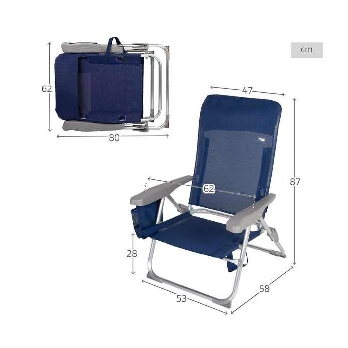 Silla playa aluminio plegable 6 posiciones madeira 46x58x87 cm 14 Silla playa aluminio plegable 6 posiciones madeira 46x58x87 cm 14