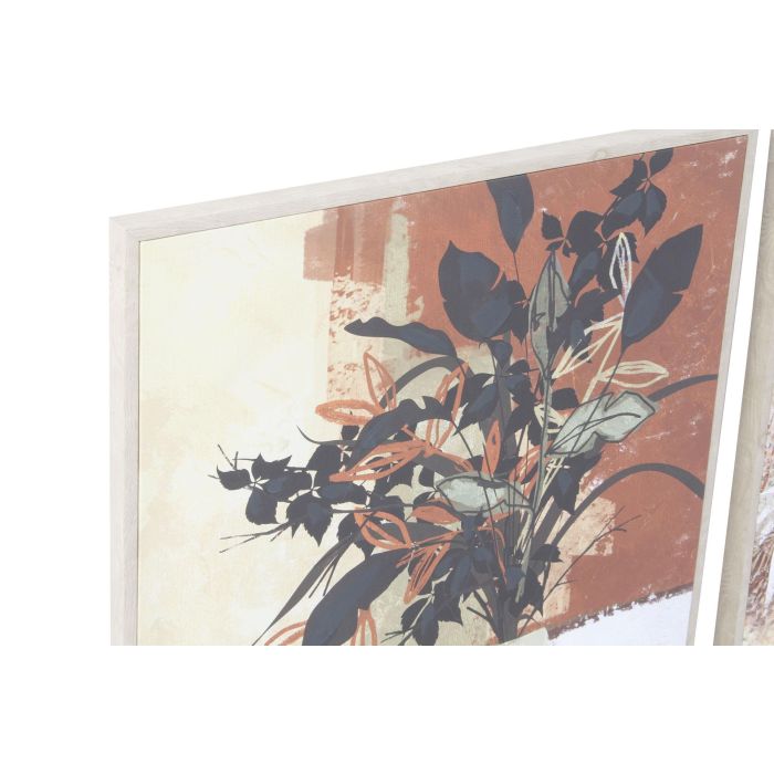 DKD Home Decor Cuadro Decorativo Scandi con Diseño de Planta Granate Marrón Claro Verde Lienzo PS 72x52 cm Pack 2 Unidades 1