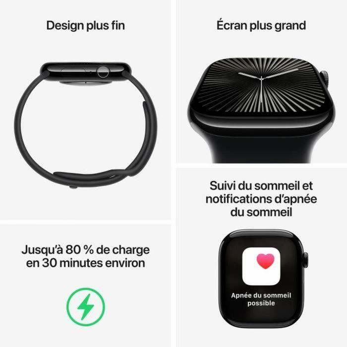 Apple Watch Series 10 GPS - 46 mm - Caja de aluminio en oro rosa - Correa deportiva color rubor claro - M/L 4