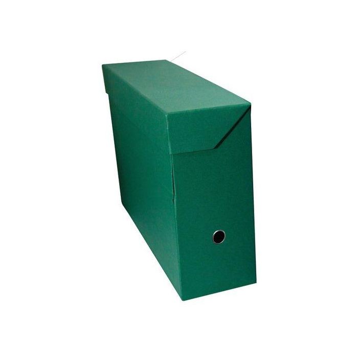 Mariola Caja de Transferencia A4, Cartón Forrado con Tela Geltex, Verde, Solapa Abatible, Índice en la Tapa Interior, Lomo 11cm