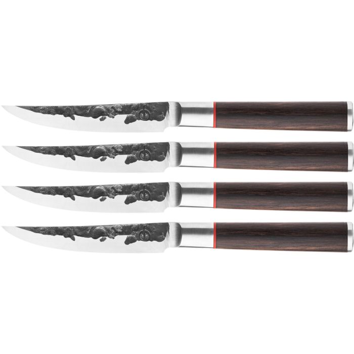 Forged FOR8720039623644 Juego de 4 Cuchillos para Carne Forjados - Acero Japonés 440C - Mango de Madera de Dalbergia 2