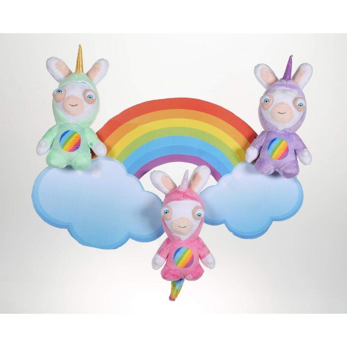 CONEJOS CRETINOS Peluche Unicornio Lapicorne Sonido Rosa - 18 cm 1