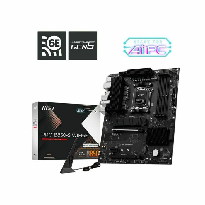 MSI 911-7E80-002 PRO B850-S Placa base ATX AMD B850 Zócalo AM5, AMD Ryzen 7000/8000/9000, DDR5, Wi-Fi 6E 19 MSI 911-7E80-002 PRO B850-S Placa base ATX AMD B850 Zócalo AM5, AMD Ryzen 7000/8000/9000, DDR5, Wi-Fi 6E 19